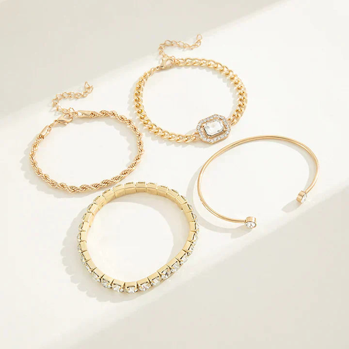 Ensemble de bracelets Domitille Calvine en or blanc