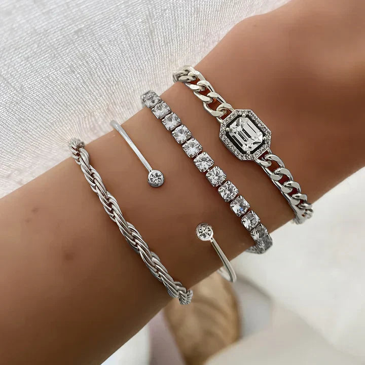 Ensemble de bracelets Domitille Calvine en or blanc