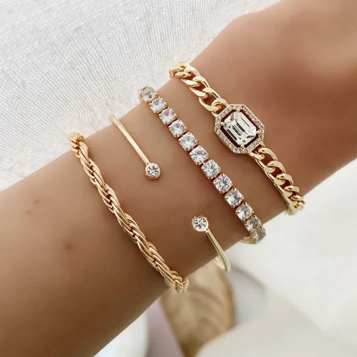 Ensemble de bracelets Domitille Calvine en or