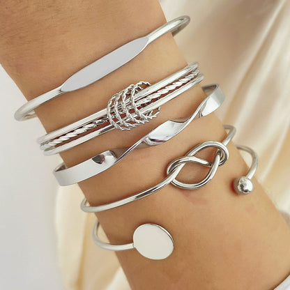 Ensemble de Bracelets Élégance Nouée | Or Blanc