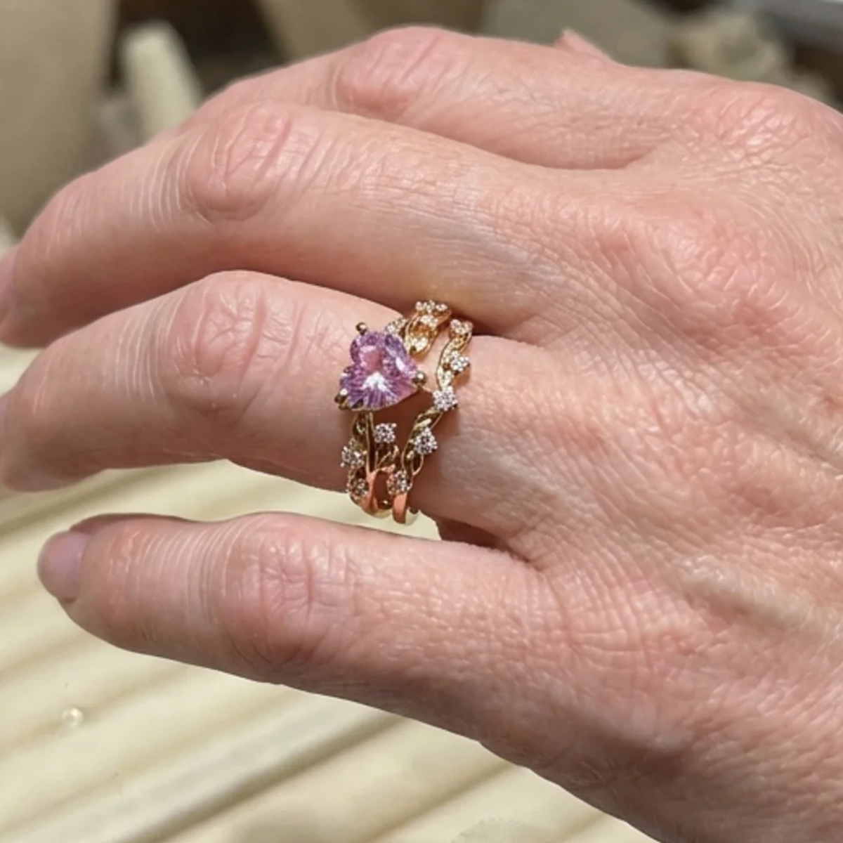 Ensemble de bagues Jardin Fleuri en or