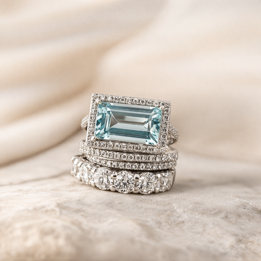 Ensemble de bagues rétro en argent avec pierre en turquoise