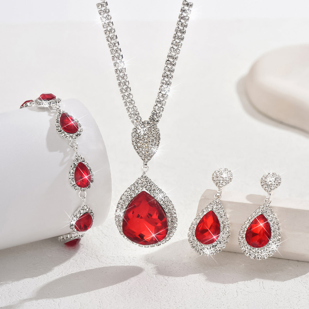 Ensemble de bijoux Thalia en or blanc