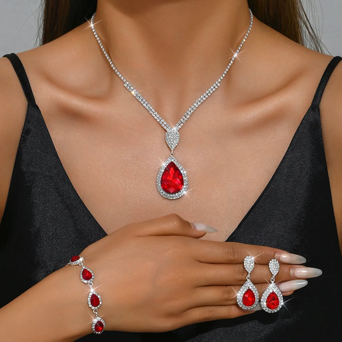 Ensemble de bijoux Thalia en or blanc
