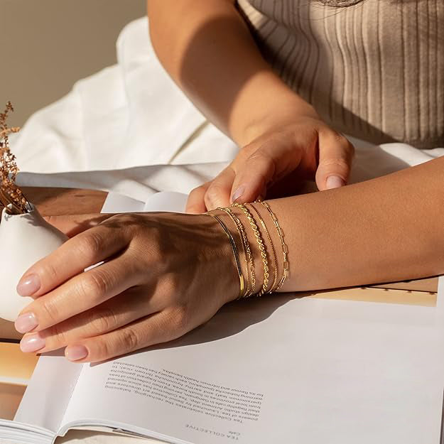 Ensemble de bracelets Isabelle Vernet en or blanc