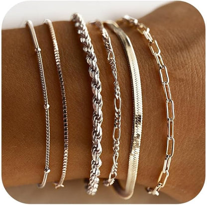 Ensemble de bracelets Isabelle Vernet | Or Blanc