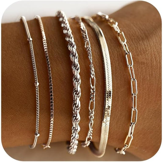 Ensemble de bracelets Isabelle Vernet | Or Blanc