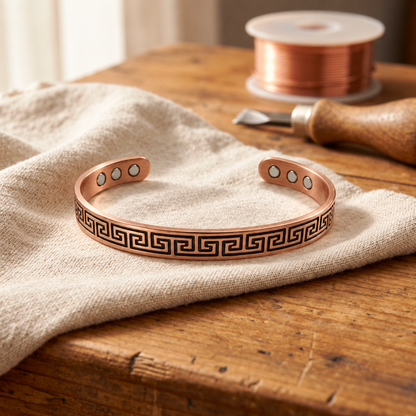 Bracelet en cuivre Méandre