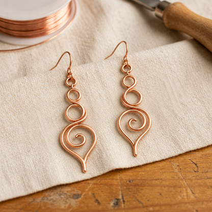 Boucles d'oreilles en cuivre Laurette