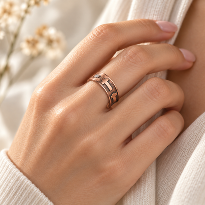 Bague en cuivre Croix