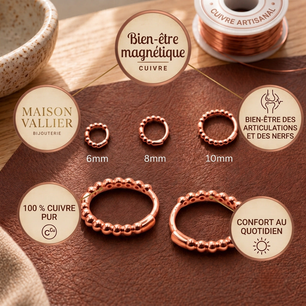 Boucles d'oreilles en cuivre Délicate