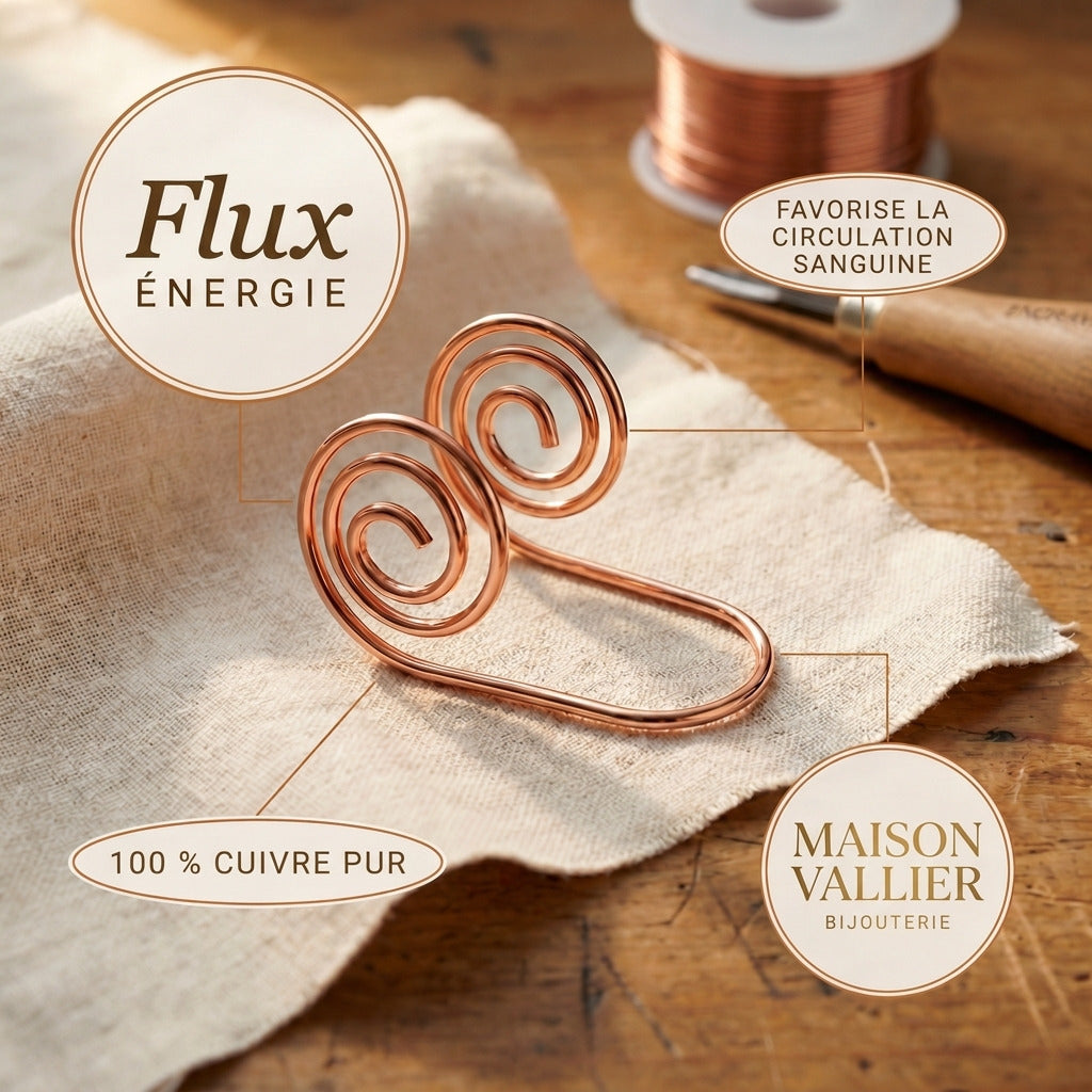 Spirale de main en cuivre Rivière