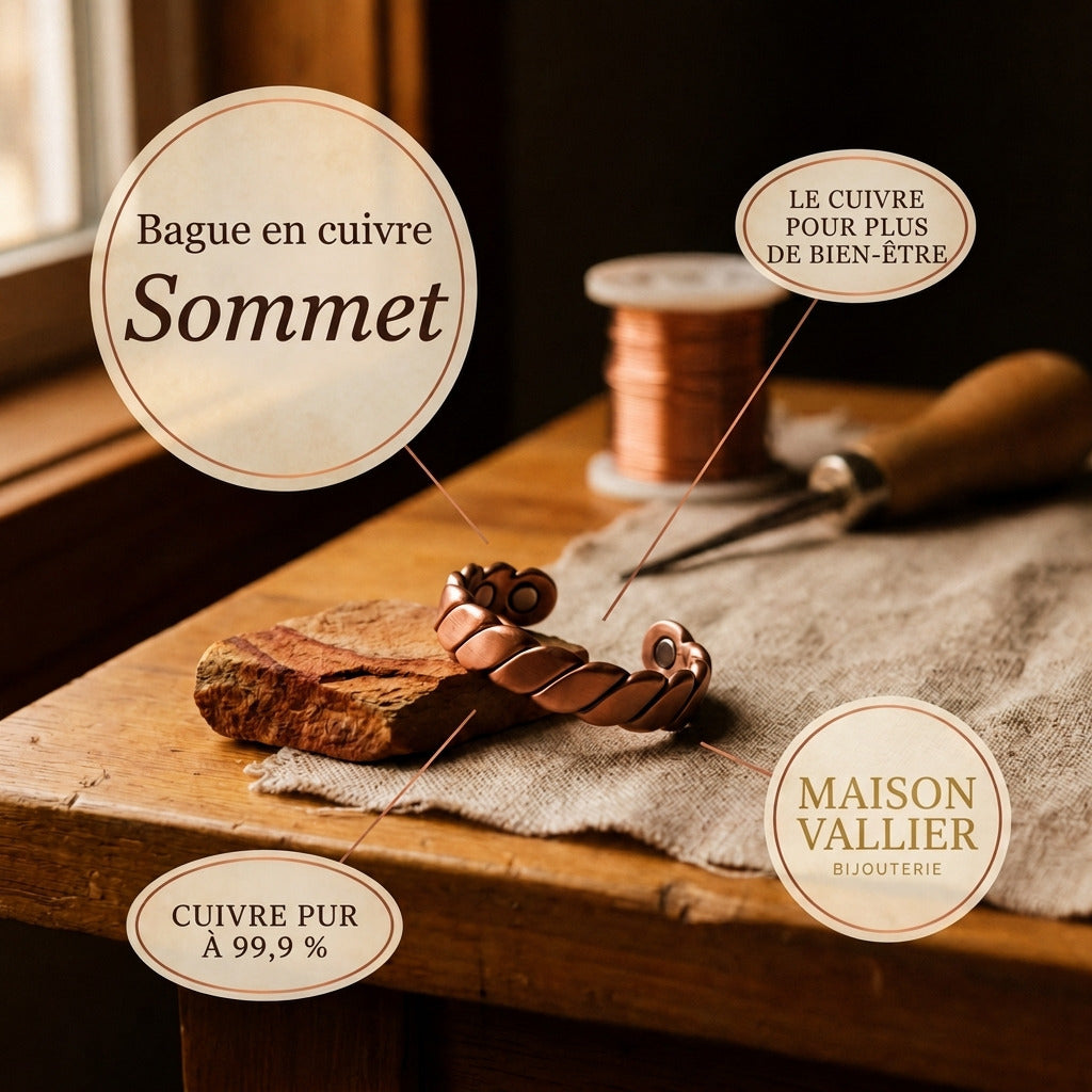Bague en cuivre Sommet