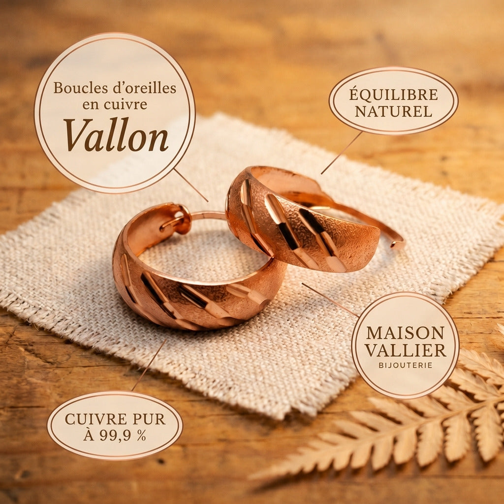 Boucles d'oreilles en cuivre Vallon