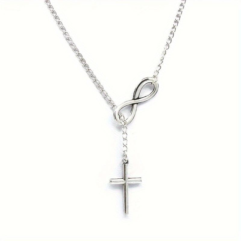 Pendentif croix éternelle en or blanc