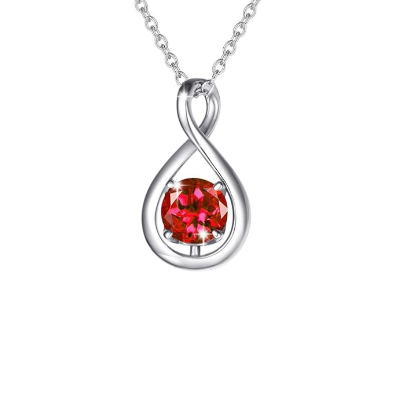 Pendentif infini en rubis en or blanc