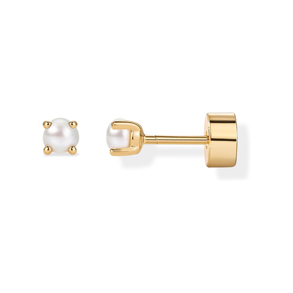 Petits clous d'oreilles en perles délicates en or