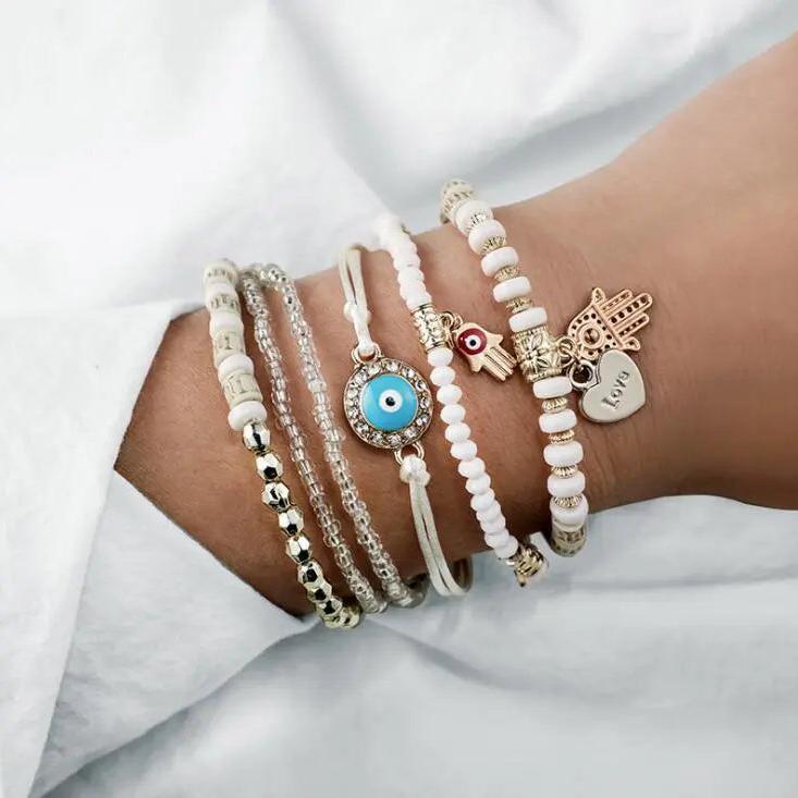 Set de bracelets hamsa en or