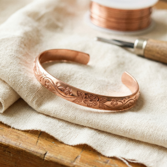 Bracelet en cuivre Floraison