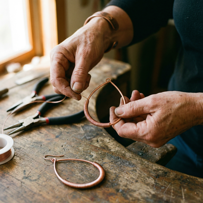 Boucles d'oreilles en cuivre Ruisseau