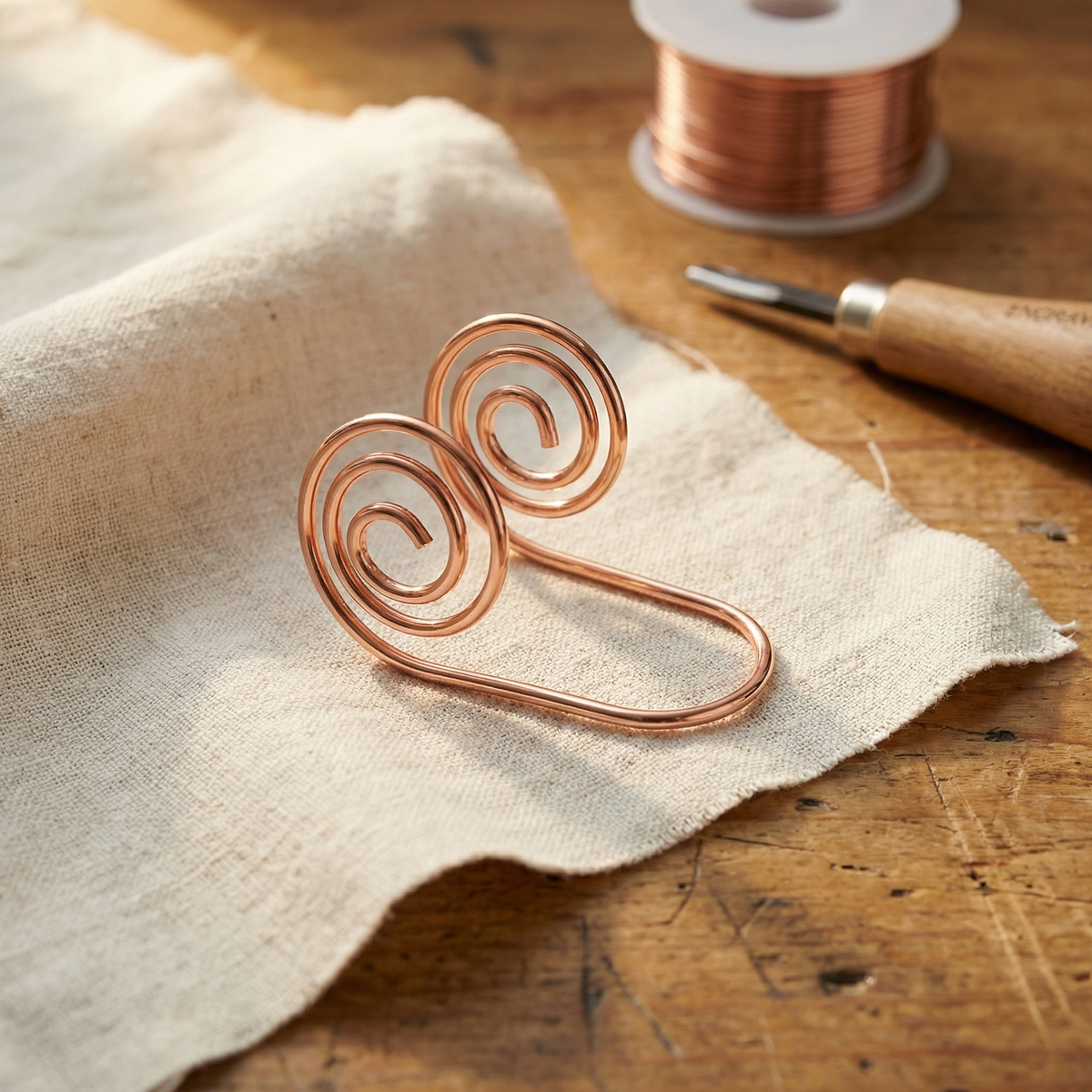 Spirale de main en cuivre Rivière