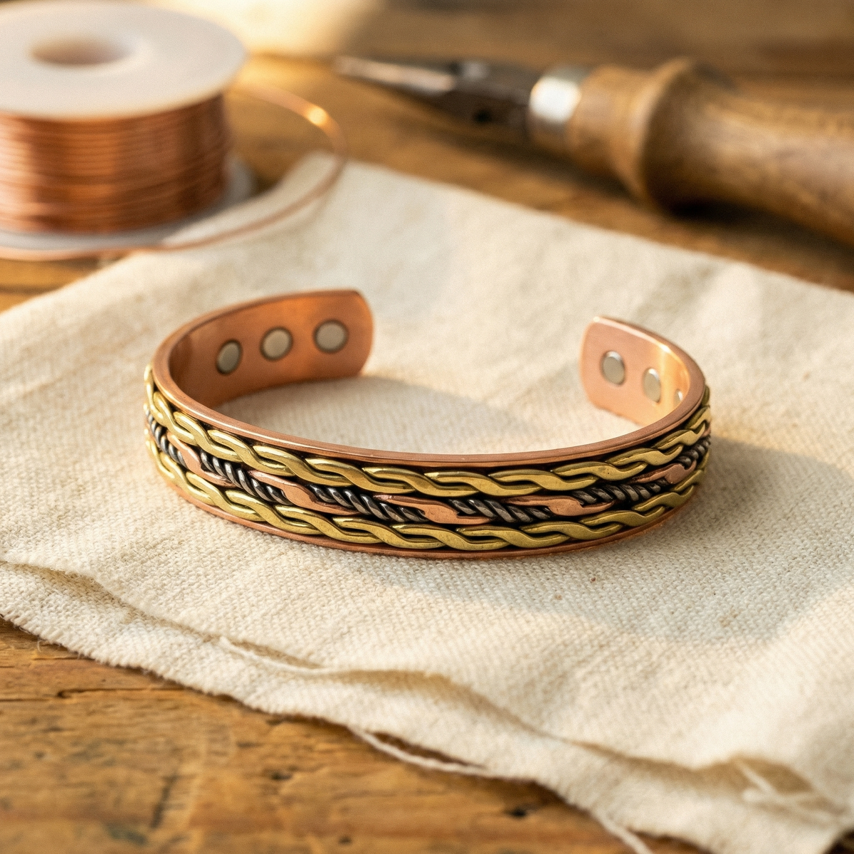 Bracelet en cuivre Trame