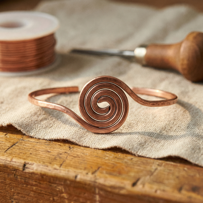 Chaîne de cheville en cuivre Spirale