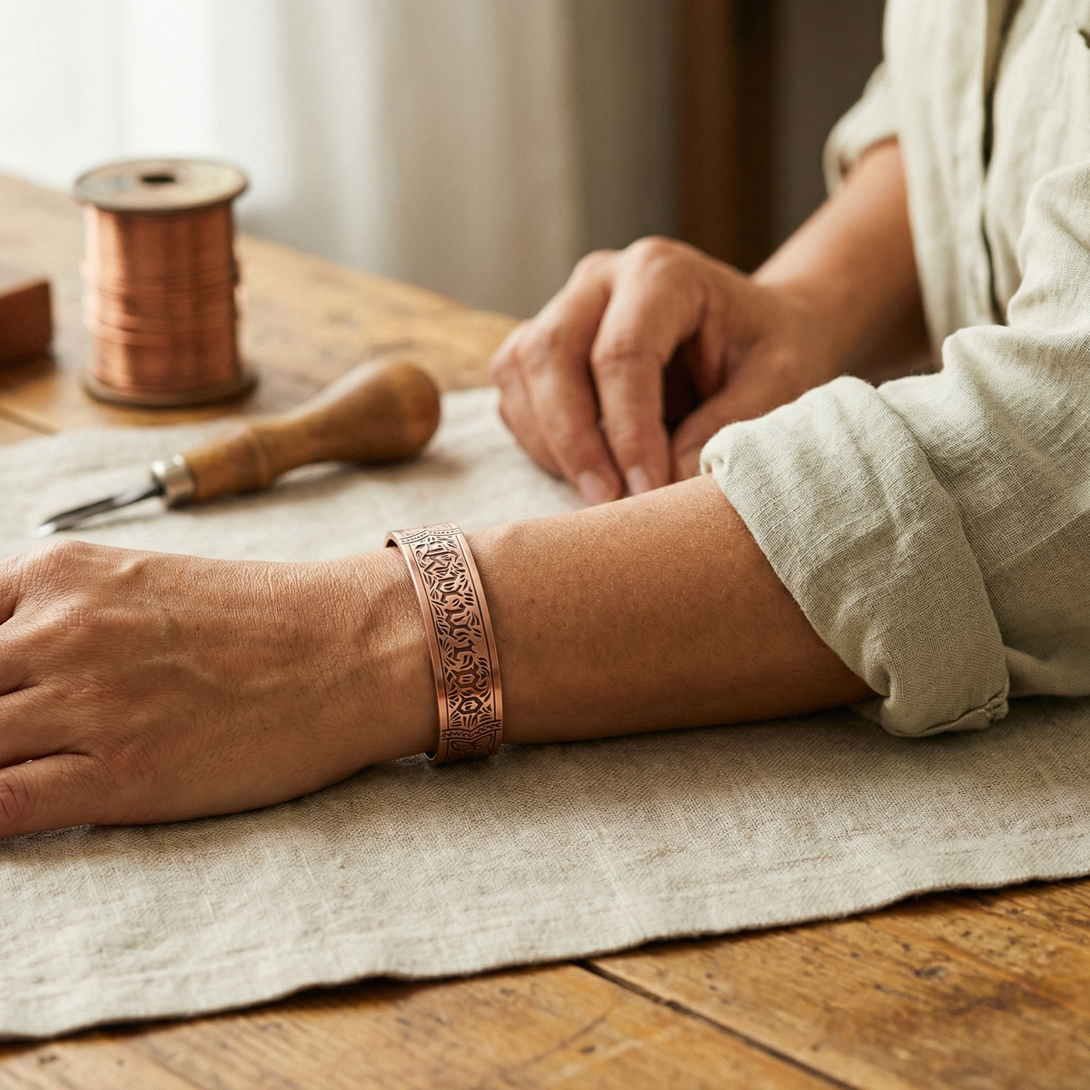 Bracelet en cuivre Flux