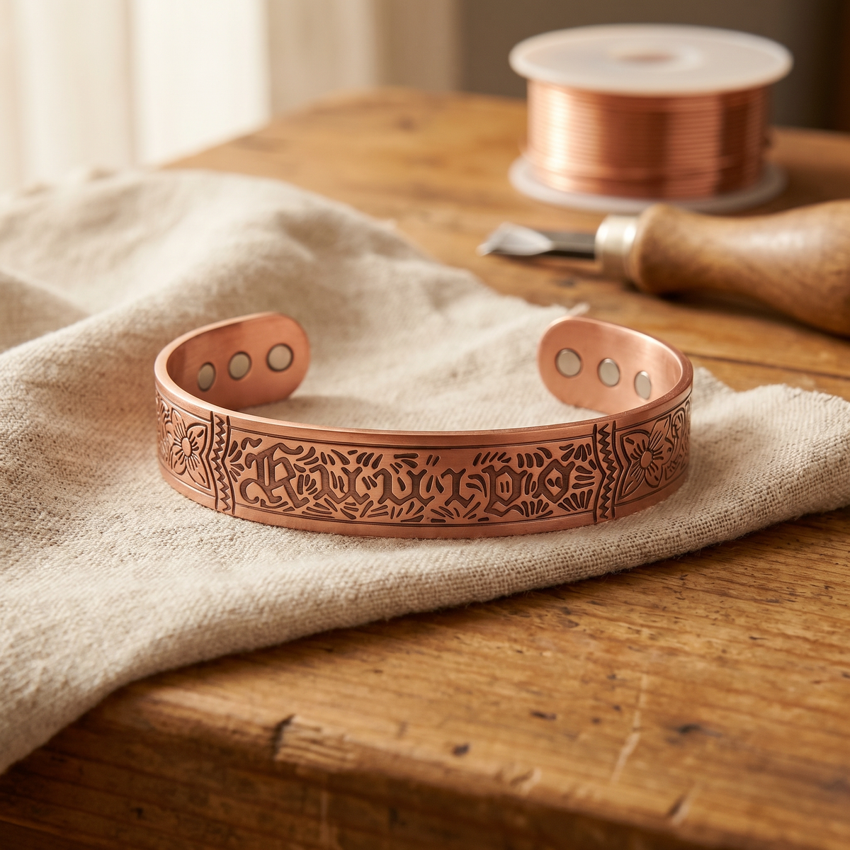 Bracelet en cuivre Flux