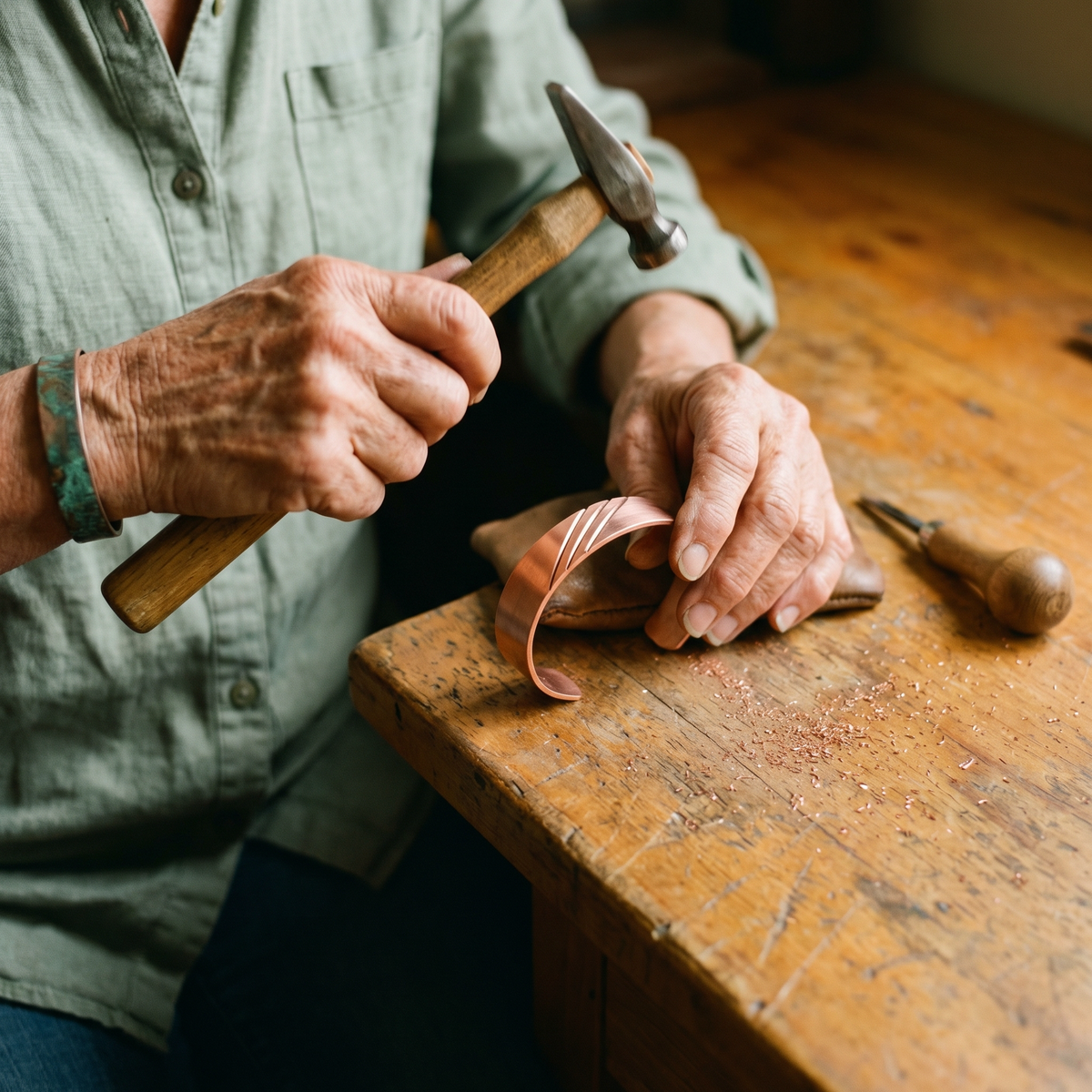 Bracelet en cuivre Épine