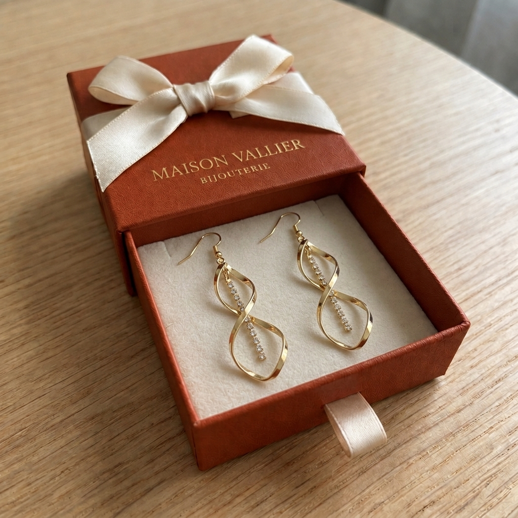 Boucles d'oreilles en spirale rayon de soleil | Or