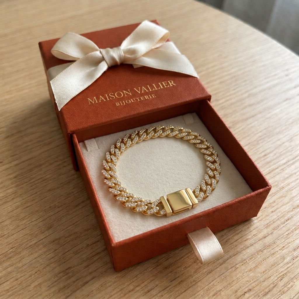 Bracelet cubain large | Or